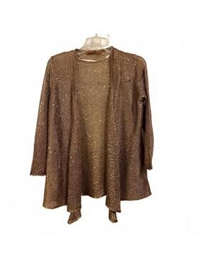 Belldini Sparkling Tan Sequin Cardigan